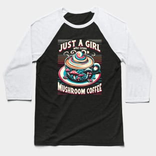 Mushroom Coffee Baseball T-Shirt